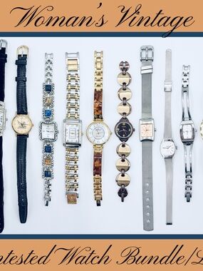 10 Used Untested Name Brand Ladies Watch Lot / Bundle